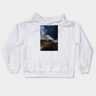 wild and white horse Kids Hoodie